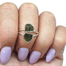 Load image into Gallery viewer, Green Apatite Ring, Size 9, Sterling Silver, Raw Gemstone Ring, Rough Apatite Ring - GemzAustralia 