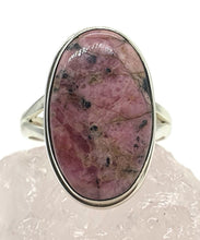 Load image into Gallery viewer, Rhodonite &amp; Black Manganese Ring, Size 9, Sterling Silver, Pink Manganese - GemzAustralia 