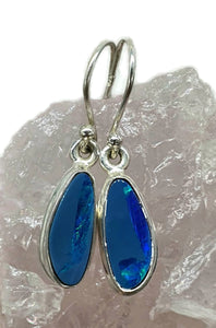 Australian Opal Earrings, Sterling Silver, Blue Opal, Lucky Stone, Hope Stone - GemzAustralia 