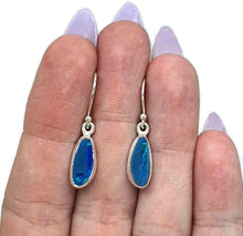 Load image into Gallery viewer, Australian Opal Earrings, Sterling Silver, Blue Opal, Lucky Stone, Hope Stone - GemzAustralia 