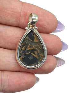 Australian Obsidian Pendant, Pear Shaped, Sterling Silver, Volcanic Gem, Truth stone - GemzAustralia 