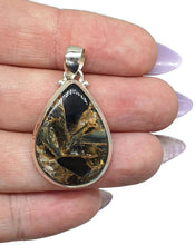 Load image into Gallery viewer, Australian Obsidian Pendant, Pear Shaped, Sterling Silver, Volcanic Gem, Truth stone - GemzAustralia 