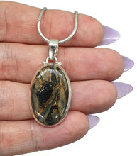 Load image into Gallery viewer, Obsidian Pendant, Oval Shaped, Australian Gem, Sterling Silver, Volcanic Gem - GemzAustralia 